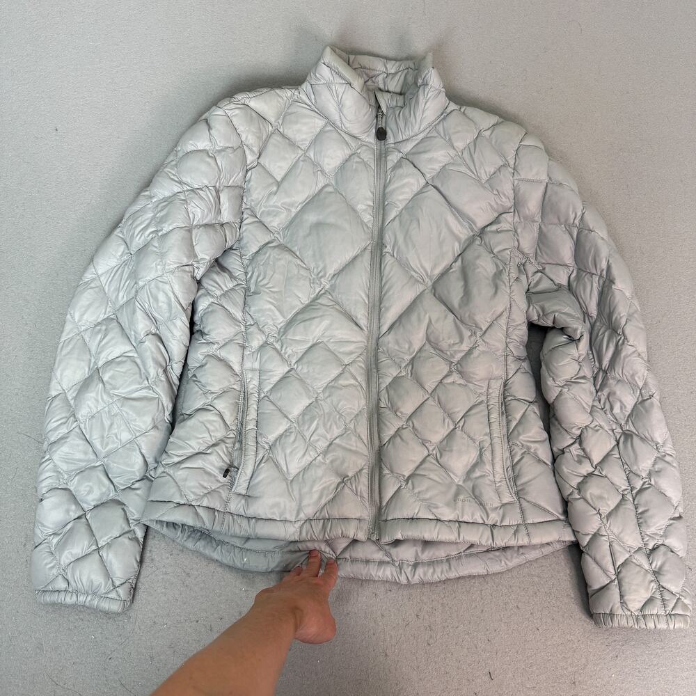 Eddie Bauer 365 Womens Medium Gray 800 Fill Goose Down Quilted Jacket